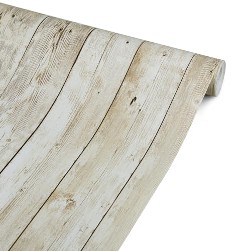 Abyssaly Peel and Stick Wallpaper 17.71 in X 18 ft Self-Adhesive Removable Wood Wallpaper Decorative Wall Easy to Clean for Home Decoration and Furniture Renovation
