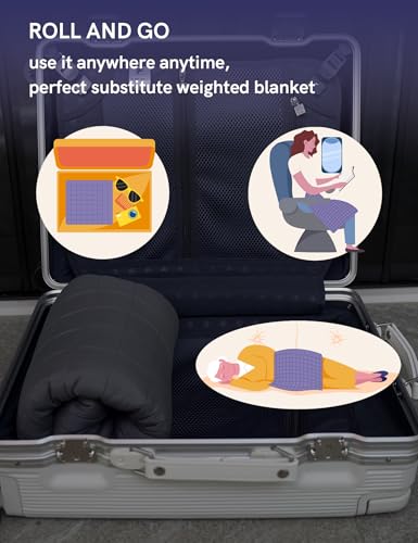 image for YnM Portable Weighted Lap Blanket for Adults and Kids, Perfect for Rel