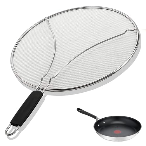 LMSAWK Grease Guard for Pan, Splatter Screen for Cooking, Splatter Screen Guard for Frying Pan, Keeps the Kitchen Clean, Protects the Skin from Burns