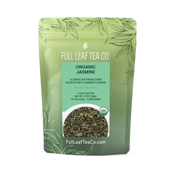 Organic Jasmine Green Tea 2oz Bag (approx. 30 servings) | Full Leaf Tea Co.