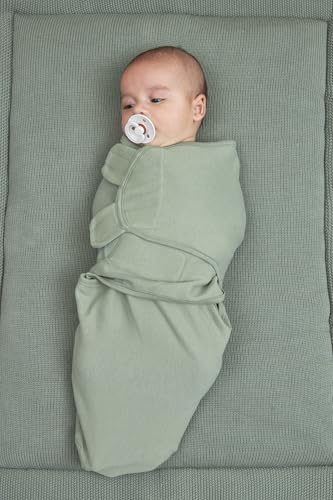 Meyco Baby Pucksack - 2er Pack - 0-3 Monate - Pucktuch Swaddle für Neugeborene - 100 % Baumwolle - Oeko Tex zertifiziert - weicher Schlafkomfort - feuchtigkeitsabsorbierend - Cheetah - Waldgrün