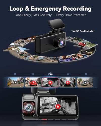 Image of REDTIGERS F17 Elite [2026 Edition] 4K 3 Channel Dash Cam, Triple STARVIS 2 Sensor(IMX678 /675 /662), 4K+2.5K+1080P, Full Night Color, 5.8GHz WiFi 6, GPS, HDR, Touch & Voice Control, 128GB Card Included