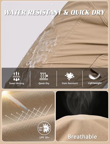 Mens Lightweight Cargo Hiking Patns Outdoor Quick Dry Work Tactical Pants with 6 Pockets Water Resistant Fishing Travel Pants3