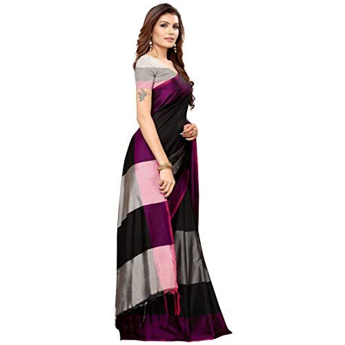 Image of VJ Fashion Women Cotton Silk Saree With Blouse Piece freesize