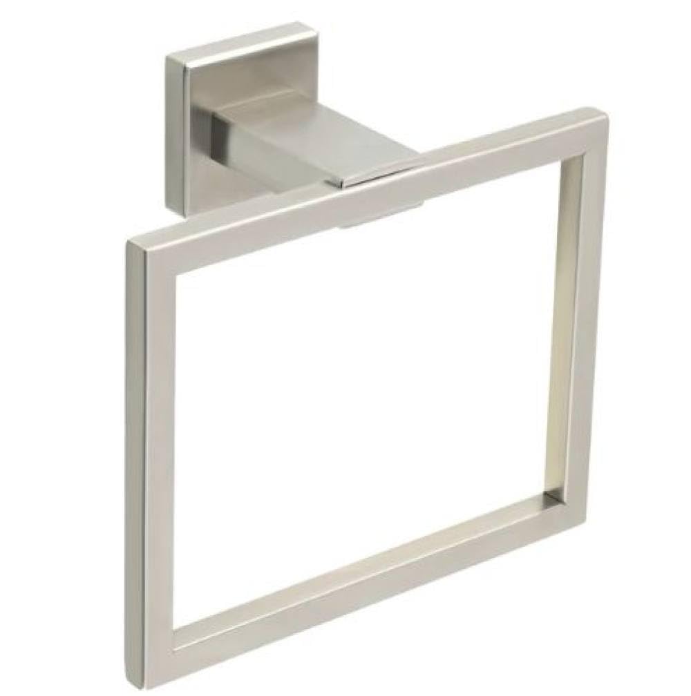 Support mural anneau porte-serviette noir mat et nickel brossé pour accessoires de salle de bain