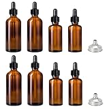 LXLOVESM 8 Pcs 1oz+2oz Amber Glass Dropper Bottle,Tincture Bottles with Eye Droppers,Leakproof Essen