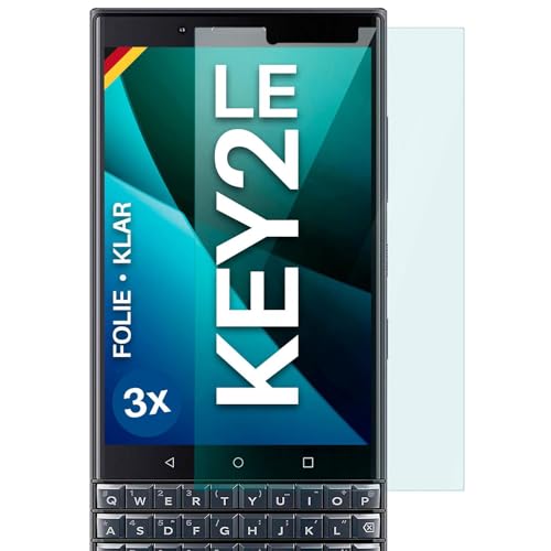 moex für BlackBerry KEY2 LE Schutzfolie Bildschirmschutz Folie Ultra-klar HD 0,2 mm kompatibel mit jeder Hülle, Anbringen ohne Blasen, Handyfolie Extra Kratzfest, FlexProtect 3 Stück