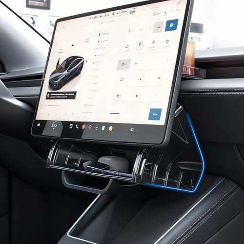 NOVCAPAR Hidden Under Screen Center Console Storage Organizer Compatible with 2024–2025 Tesla Model 3 Highland & 2025–2026 Model Y Juniper, Magnetic Installation, Anti-Slip (Black) by NOVCAPAR - Used condition - US$28.49