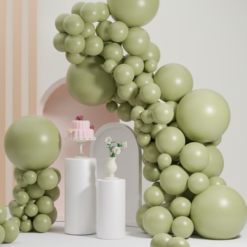 Avocado Green Balloons, Scmdoti Avocado Green Balloons Different Sizes 18 12 10 5 Inches, Greens Balloon Garland Arch for Safari Party Birthday Baby Shower Bridal Shower Spring Decorations