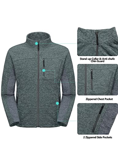 Little Donkey Andy Men's Winter Warm Polar Fleece Golf Jacket Lightweight Thermal Hiking Running Travel Jacket4