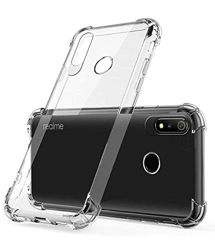 Image of Soft Flexible Silicone Back Cover Compatible with Realme 3, Transparent Case