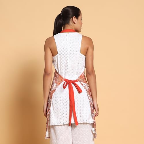 Image of ishro home Premium Apron for Kitchen Cotton | Luxury Kitchen Apron with Large Front Pocket | Adjustable Fit | Stain-Resistant, Machine Washable |