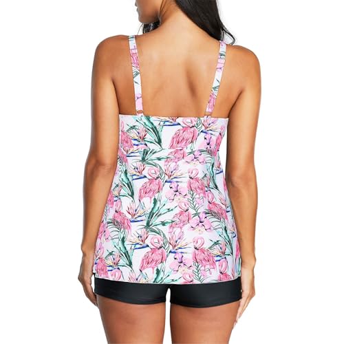 Zando Womens Tankini Swimsuits for Women Tummy Control Bathing Suits for Women Athletic Two Piece Swimsuit with Boyshorts4