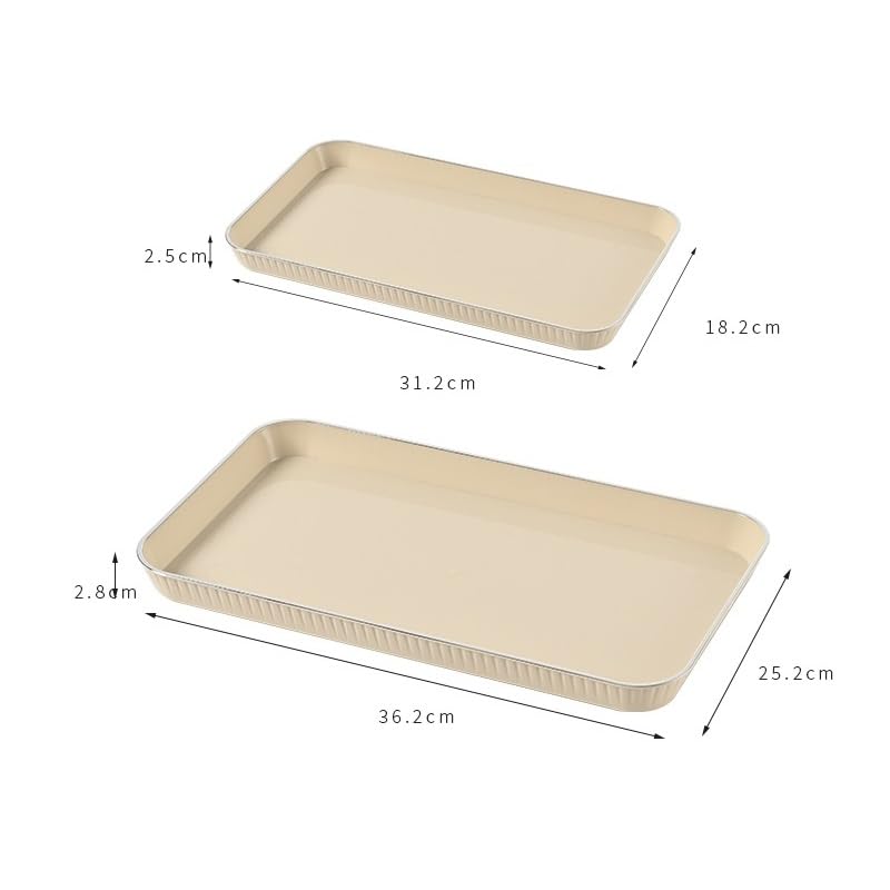 Food Tray with Cup - Rectangular Tea Tray Dining Tray for Home & Nursery Snack & Fruit Serving Platter Ideal for TV And Bread Use (S)