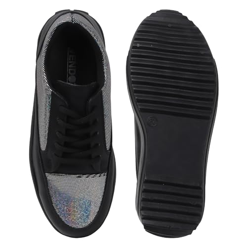 Image of Vendoz Women Casual Wedding I Glittery Embellished Sneakers I Comfortable and Stylish I Lightweight Stylish Shoes for Girls CNV4044