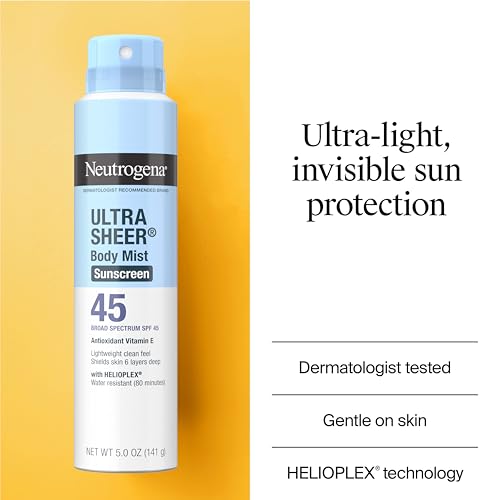 Neutrogena Ultra Sheer Sunscreen Spray SPF 45 Body Mist, 3 x 5 oz - image 3