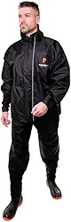 Capa De Chuva Nylon Conjunto Roupa Impermeável Pioneira Motoqueiro Motoboy Motociclista Preto Masculino Com Bolso Interno