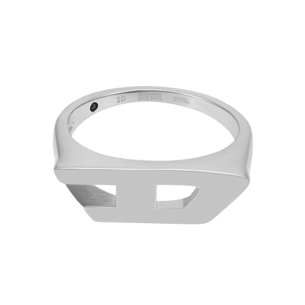 Diesel D Logo Anillos Unisex de acero inoxidable con sello