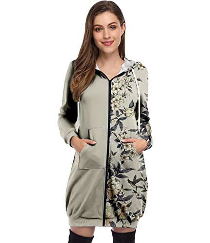 Vestido Feminino Acima Do Joelho, Vestido Cardigan De Comprimento Médio Com Capuz E Zíper (Color : 0