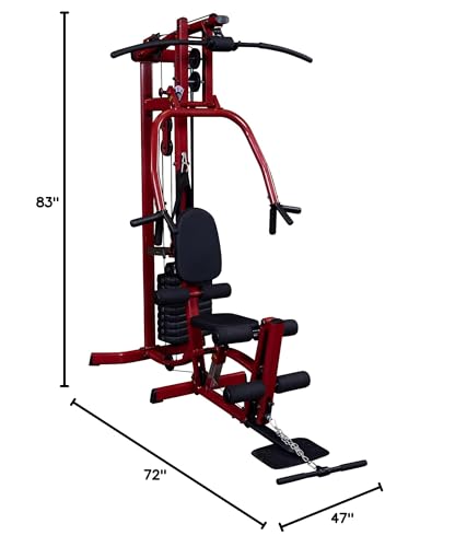 Best Fitness by Body-Solid (BFMG30) Multi-Station Single Weight Stack Home Gym Machine, Arm & Leg Strength Training Functional Exercise, Red