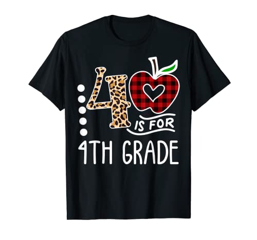 4. Klasse Leopard Fourth Grader Back To School Teacher Kinder T-Shirt