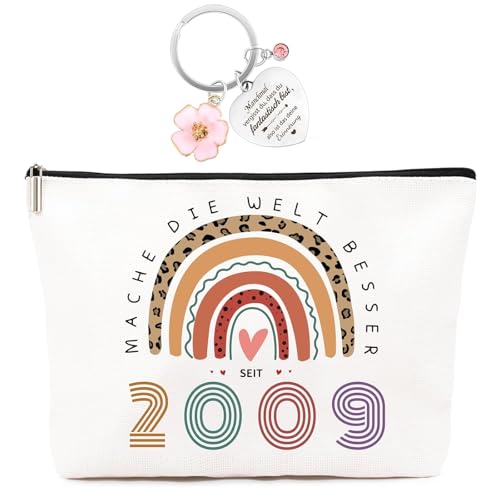 ZUFIO Geschenk zum 16. Geburtstag Mädchen Make-Up Tasche,Inspiration Schlüsselanhänger,Lustiges Geburtstagsgeschenk für Frauen 16. Geburtstag, 16 Jahre Geburtstag Mädchen 2009