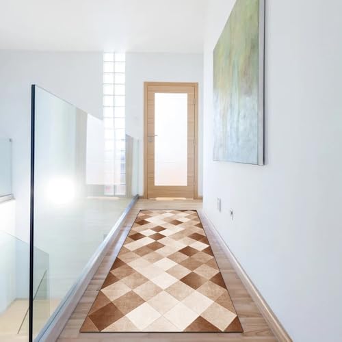 Alfombra de cocina antideslizante y lavable de pasillo con diseño patchwork largo 6