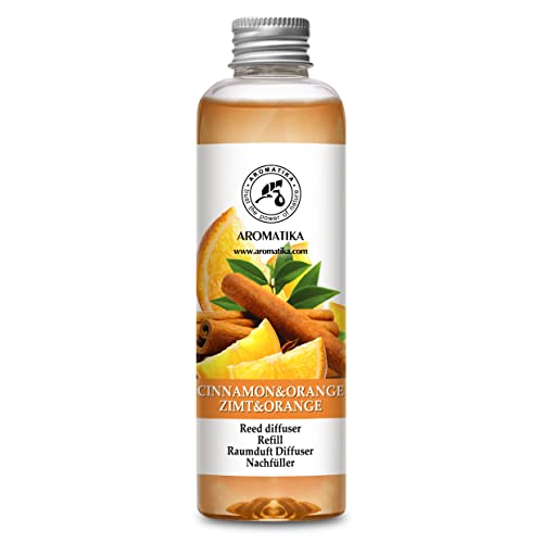 Cinnamon - Orange Diffuser Refill 6.8 Fl Oz (200ml) - Intensive - Fresh & Long Lasting Fragrance - Good for Aromatherapy - SPA - Christmas Scent - Scented Diffusers - Home Fragrance