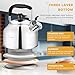 AMFOCUS Tea Kettle Stovetop, Whistling Tea Kettle Pots for Stove Top, 2.64 QT Food Grade Stainless Steel Teakettle Teapot with Cool Grip Folding Handle, Hot Water boiler for Tea, Milk, Coffee