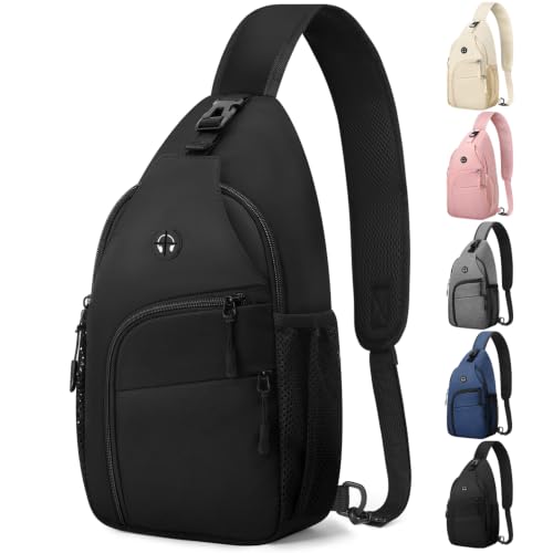 Pritent Crossbody Bags for Women Man Waterproof Sling Bag Backpack with Convertible Shoulder Strap for Camping Hiking