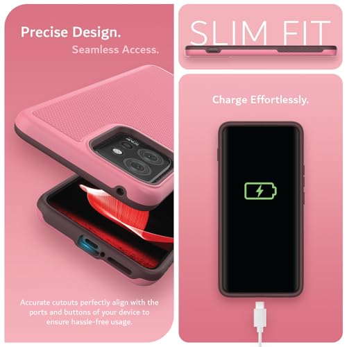 Image of TUDIA DualShield Grip Designed for Motorola ThinkPhone Case (2023), [MergeGrip] Dual Layer Shockproof Slim Military Grade Non-Slip Tough Heavy Duty Protective Phone Case Cover - Smokey Pink