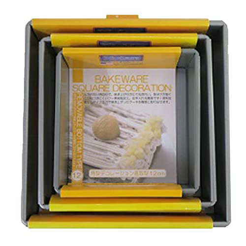 富士ホーロー 角型デコレーション底取型3点セット グレー