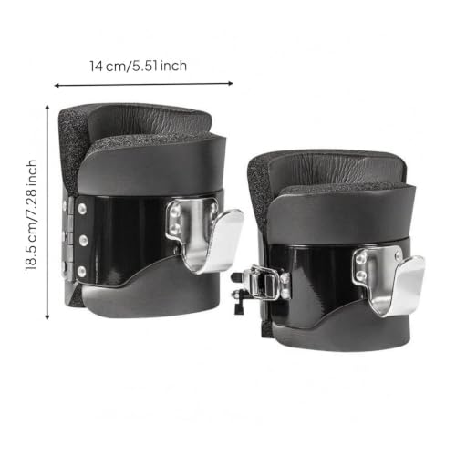 Hard Shell Hanging Ankle Cuffs Foam Inversion Cuffs Metal Hook Padded Ankle Cuff Curved, Black 2-Pack - Image 8