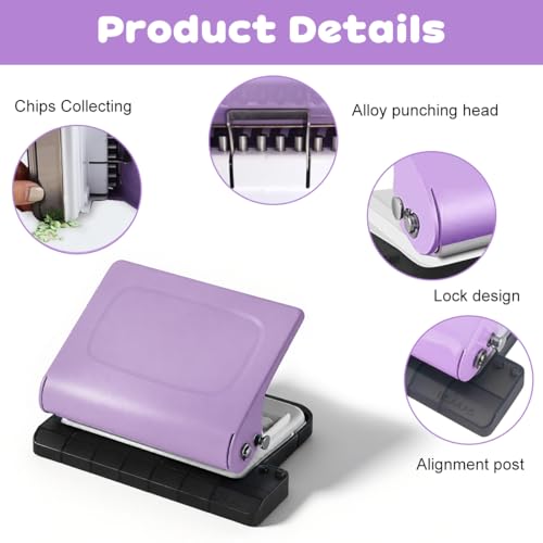 Image of 10-Hole Paper Punch for Spiral Binding, Desktop Lever Hole Punch for Loose-Leaf Paper, Precise & Clean Cuts, Compatible with A4 A5 B5, with 18Pcs 5 Hole Binding Coils