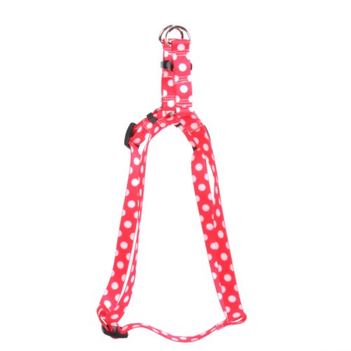 Image of Yellow Dog Design Strawberry Polka Dots 9-Feet to 15-Feet Step-in Harness, Small
