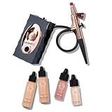 Luminess Air Icon Makeup Airbrush System and 4-Piece Foundation Starter Kit, Warm Coverage - Quick, Easy & Long Lasting Application - Includes Silk 4-In-1 Foundation, Highlighter & Blush