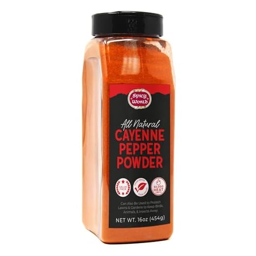 Cayenne Pepper Powder 16oz Jar - 50,000 SHU, Gluten Free, All Natural Red Pepper, Garden Wildlife Natural Pest Control by Spicy World