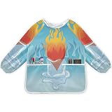KAAVIYO Hielo Fuego Calor Corazón Delantales para Niños, Delantal para Pintura Mangas Largas Delantal Impermeable Infantil para 2-8 Años