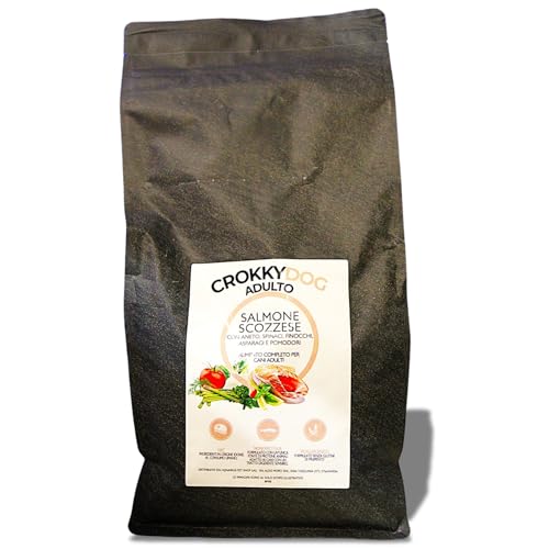 Crokky Dog Alimento para perros adultos Medio Large - Salmón escocés - Ingredientes aptos para el consumo humano - Única fuente proteica - Formulado sin gluten de trigo - 2 kg