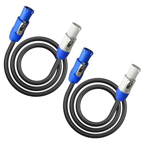 2 Pack PowerCon Power Cables 16AWG 3-Pin Power Extension Cords AC PowerCon Input to OutputSuitable for LED Screens Beam Moving Head Lights Stage Lighting Audio-Visual Equipment and More 3 Feet