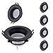 Produktbild HCFEI 6x LED Einbaustrahler Set rund - schwarz 5 Watt warmweiß dimmbar 230V flach  Einbauleuchte Ø 68-76 mm Bohrloch  Einbau-Spot Decken-Strahler Deckeneinbaustrahler