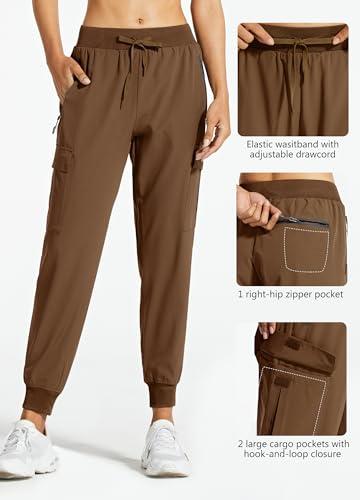 Image of Libin Women's Hiking Cargo Pants Quick Dry Joggers Petitle /Regular /Tall | Lightweight, UPF 50+, Water Resistant, Zipper Pockets for Athletic Running Travel Lounge Casual Outdoor Golf Safari Clothes