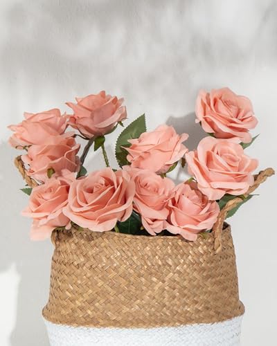 Roses artificielles corail clair pour sublimer vos centres de table de mariage et salons - 7