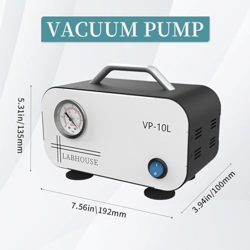Labhouse LH-US-VP-10L Lab Diaphragm Vacuum Pump Vp-10L Portable Mini Oilless Pump Oil Free 10L/Min & Rubber Tube thumb #2