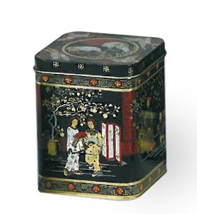 Classic Black Jap Classic Tea Caddy/Kitchen Storage Tin - 100 g - Height 9.5 cm