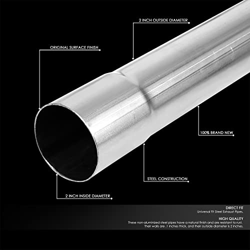 Image of DNA MOTORING ZTL-20RAW 16Pcs 2 Inches Mild Steel DIY Custom Exhaust Tubing Mandrel Bend Pipes Straight & U-Bend Kit, Universal Fit