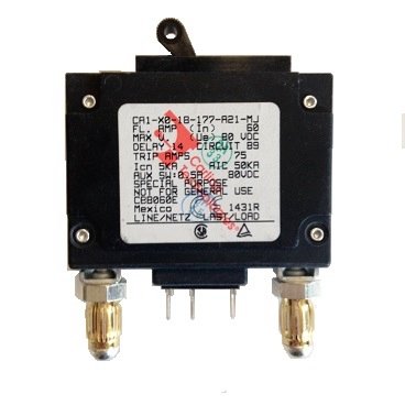 Eltek CBB060E - 60 Amp Bullet Breaker (Black Handle, Electro-Mechanical)