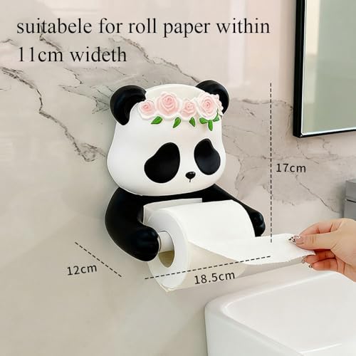 Soporte de papel higiénico de panda con estante antipérdidas de móvil 3