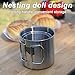 Yirepny 250/350/550ML 304 Stainless Steel Camping Cup with Foldable Handle Frosted Outdoor Travel Picnic BBQ Tea Milk Beer Milk Mug Metal Drinking Cup 2