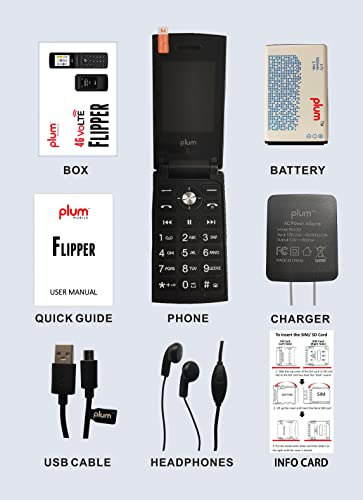 Plum Flipper 4G Lte Unlocked Flip Phone Att Tmobile Speed Talk 2022 Model - Blue #TOP4